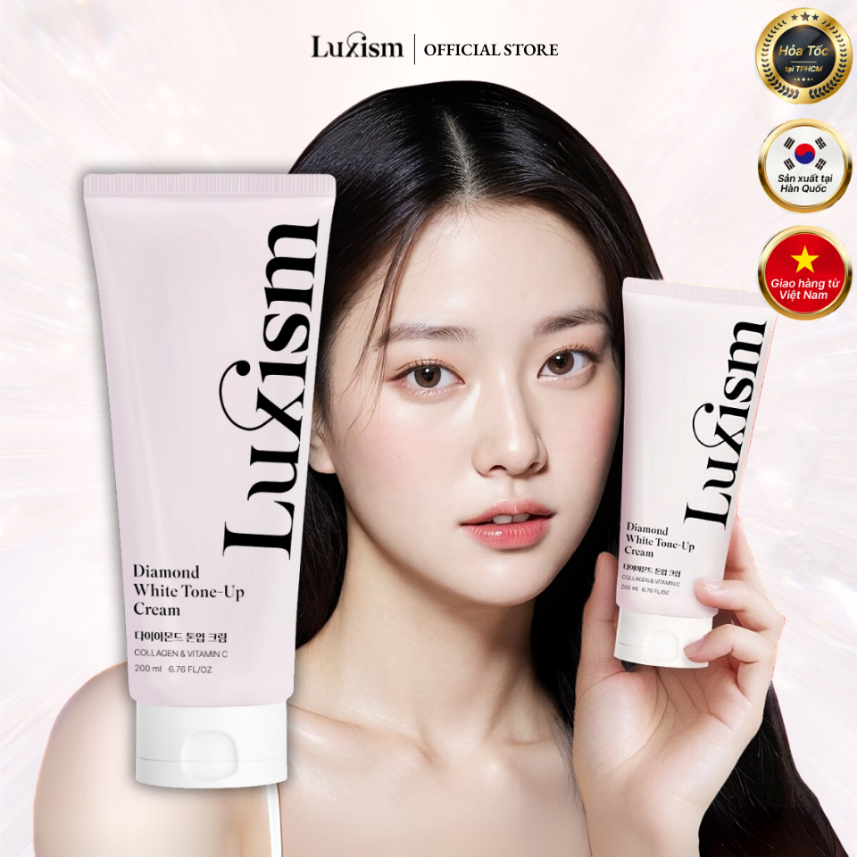 Kem nâng tông trắng da Diamond Luxism 200ml – làm trắng da mặt & body tone-up cream tự nhiên