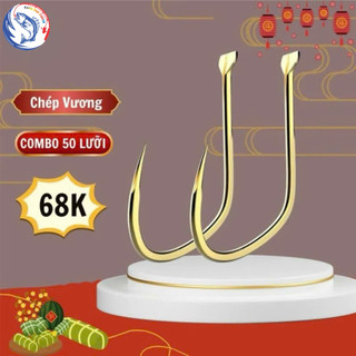  Lưỡi câu cá Chép Vương Không Ngạnh Lưỡi Vảy Rồng Có Ngạnh vỉ 20 - 50 cái. Lưỡi câu cá siêu bén 