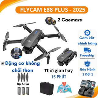 PIycam Mini, Flycam Giá Rẻ, Máy Bay Không Người Lái E88 PLUS Camera Kép,Chế Độ Cảm Biến Tránh Giữ Vị Trí Độ Cao