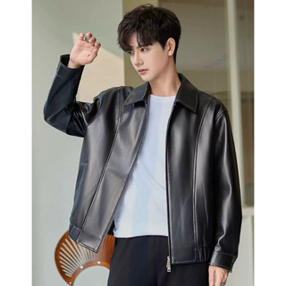 Áo khoác da nam dáng boxy mẫu mới nhất năm nay, lót gió, lót lụa fom trẻ dễ mặc dễ phối đồ