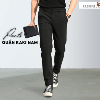 Quần Kaki Nam, Quần Kaki Dài dáng Âu Hàn Quốc GRSIMPLE Dáng ôm, Chất liệu co giãn (BK131)