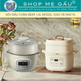 Nồi nấu cháo chậm, nồi ninh hầm đa năng bear 1,6l model sube002 - bh 18t
