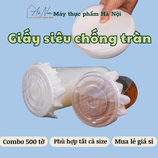 Set 500 Tờ Giấy Lót Miệng Ly Nhựa - Tô Giấy Chống Tràn, Chống Đổ – Dùng Cho Trà Sữa, Cà Phê, Nước Ép