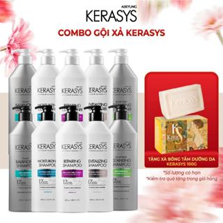 Cặp dầu gội xả Kerasys Hàn Quốc phục hồi, nuôi dưỡng và cân bằng độ ẩm cho tóc yếu, hư tổn, khô xơ