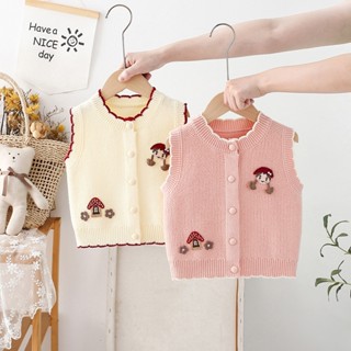  Áo gile cho bé TinhHoaStore cài cúc thẳng Quảng Châu chất đẹp gile len cho bé gái ngôi nhà đáng yêu 1-4 tuôi 