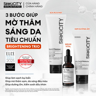 Combo Brightening Trio mờ thâm sáng da tiêu chuẩn cho nam Men Stay Simplicity