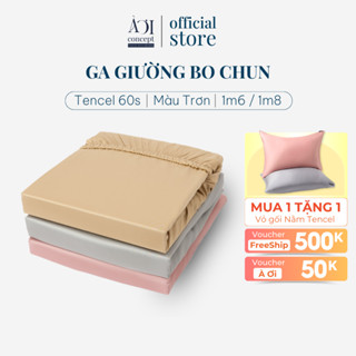 Ga Giường lụa Tencel 60s 1m6x2m và 1m8x2m Màu Trơn Bo Chun Cao Cấp AOICONCEPT Trơn Mượt Thoáng Mát Home Bedding