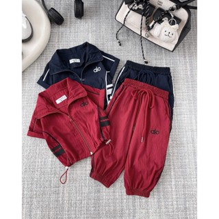   8-35kg - Set bộ thể thao gió áo kéo khoá thêu chữ chạy sọc kèm quần ống bo cho bé gái  QiQi V5  