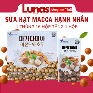( TẶNG THÊM 1 HỘP ) Sữa hạt macca, hạnh nhân, óc chó KC Health Hàn Quốc 190ml thùng 16 hộp Chính hãng