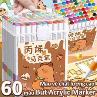  Bút Màu Acrylic Marker 12 24 36 48 60 80 Bút Lông Màu Cao Cấp Đẹp Hộp Bút Màu Cho Bé Vẽ Tranh 