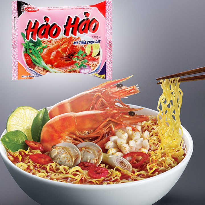 Mì ăn liền, mỳ ly Mì Hảo Hảo chua cay Acecook nhiều vị tôm chua cay, xào chua ngọt, sườn heo tỏi phi