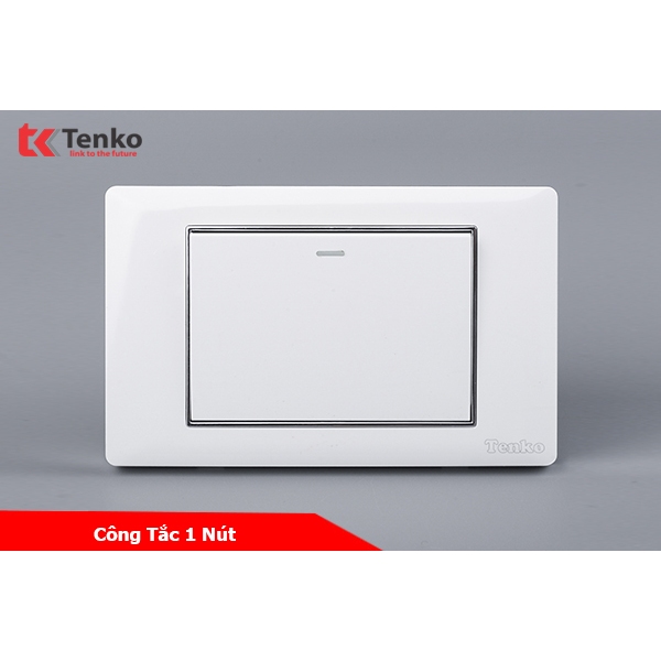 Công Tắc Điện Âm Tường Mặt Trắng Viền Bạc TENKO TK-C27-01