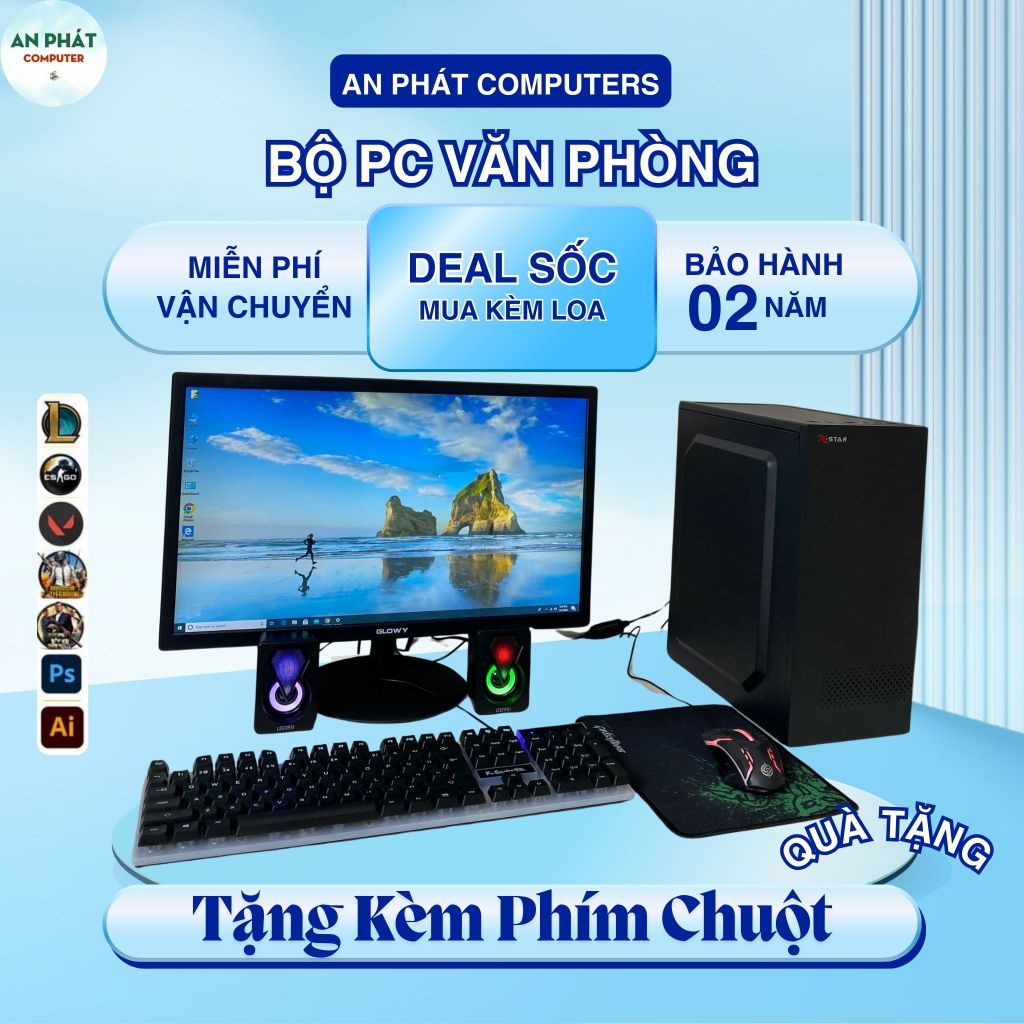 Bộ Máy Tính PC Văn Phòng mới i5,i7 ram 8G 16G SSD 256G Cài Sẵn Các Ứng Dụng Cơ Bản - An Phát Compute