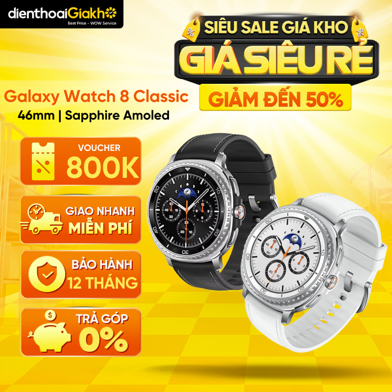 Đồng Hồ Samsung Galaxy Watch 8 Classic BLT 46 mm | AMOLED | Exynos 3 nm | ECG & Running Coach | Chín
