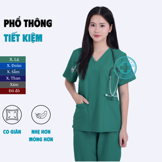Bộ Scrubs bác sĩ Hào Quang hàng PHỔ THÔNG có co giãn, thoáng nhẹ
