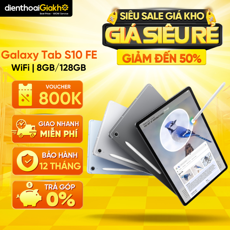 Máy Tính Bảng Samsung Galaxy Tab S10 FE Wifi (8GB/128GB) Chính Hãng, Bảo Hành 12 Tháng