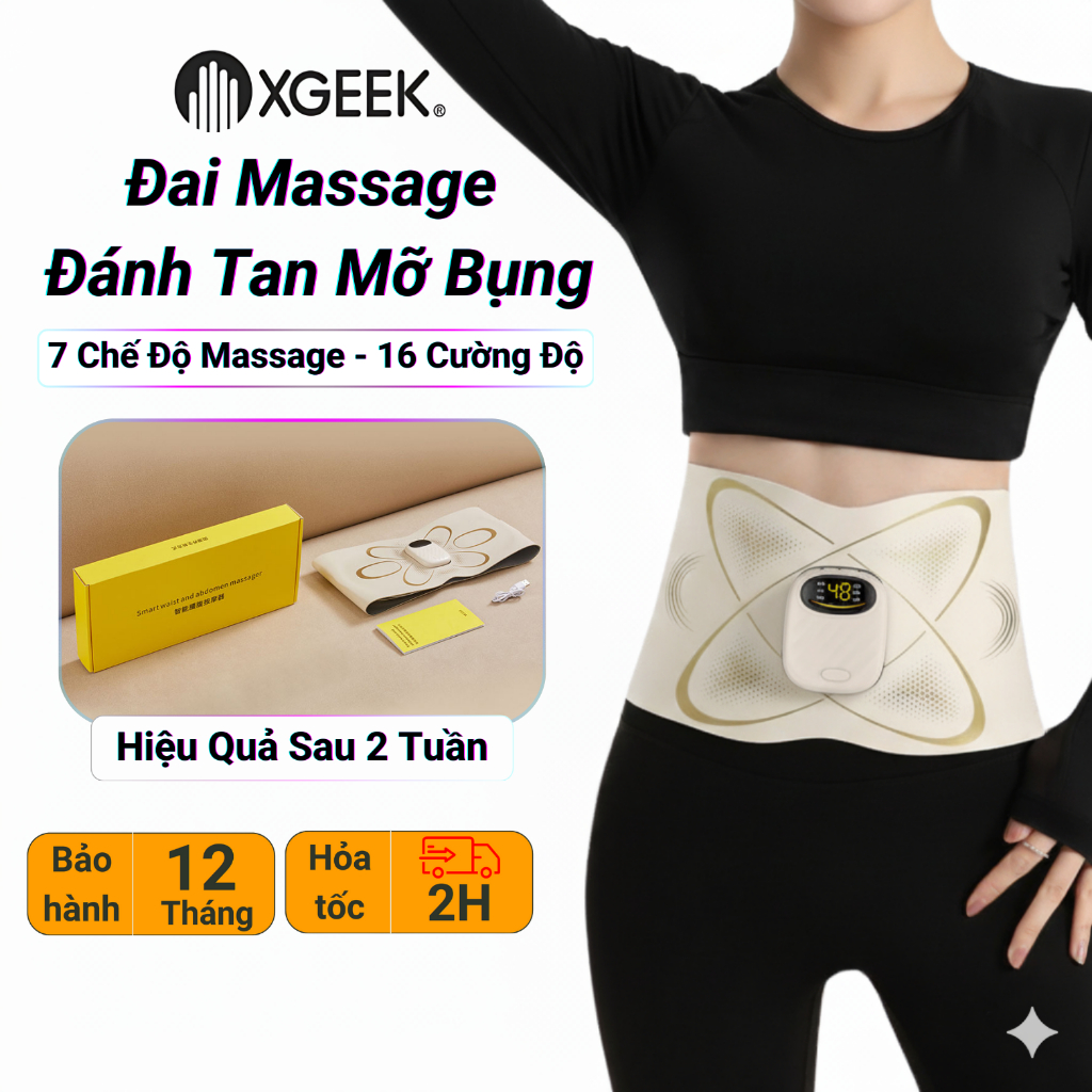 Máy mát Xa Đánh Tan Mỡ Bụng W355 - Đai Massage giảm mỡ bụng - Giúp thon gọn cơ thể - Giảm mỡ tăng cơ