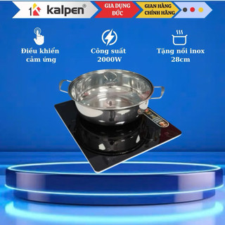 Bếp từ đơn kalpen ick-1613, 2200w, bếp điện từ đơn tặng nồi lẩu inox 28 cm chính hãng
