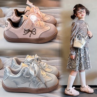 👟 Giày Sneaker Bé Gái Thời Trang Ruy Băng Nơ Dễ Thương – Đế Êm Chống Trượt, Chất Da Mềm Mịn, Thoáng Khí, Siêu Nhẹ, Màu H