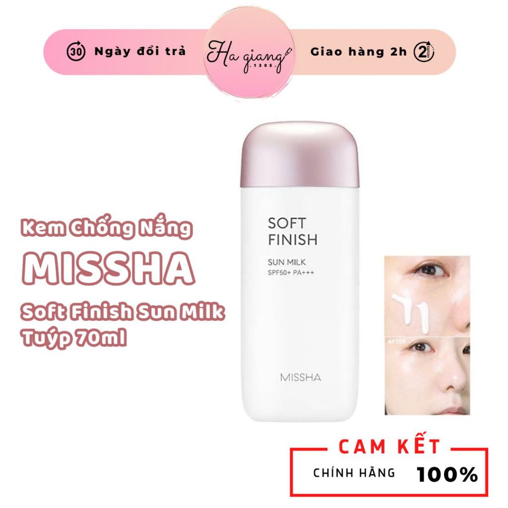 Kem Chống Nắng Missha Hồng All-Around SPF50+/PA++++ 70ml, Kem Chống Nắng Missha All-Around Safe Bloc