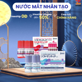   Hàng nội địa Nhật  Nước Nhỏ Mắt Nhân Tạo Santen Soft Santear Nhật Bản - 2 Màu Xanh và Đỏ 