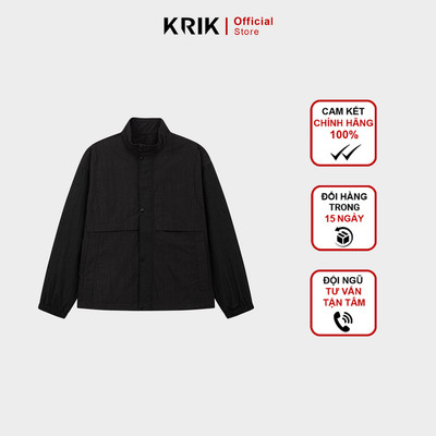 Áo Khoác Gió Nam KRIK Form Boxy 2 Lớp Chất Liệu Cotton Thiết Kế Tối Giản Tinh Tế AK5156