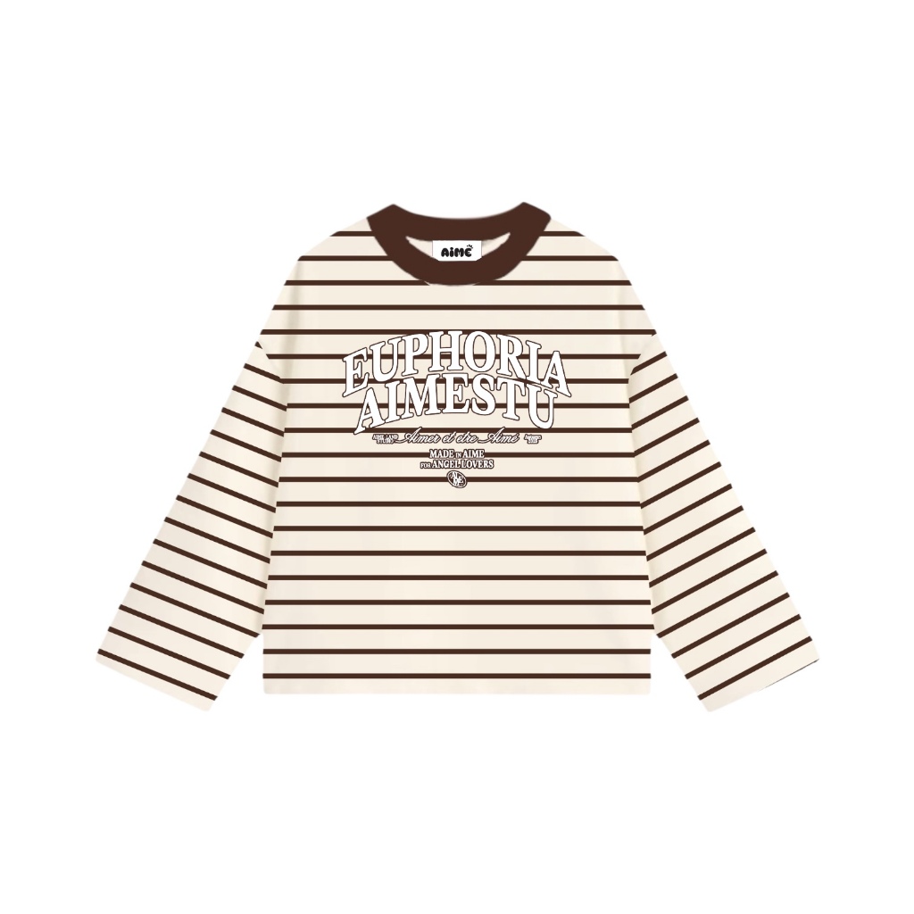Aimesaigon Áo Thun Tay Dài Sọc Ngang Thun Borip QC Long Sleeve Boxy AIMÉ Form Rộng Cổ Tròn "DOG - EUPHORIA" Unisex | BigBuy360 - bigbuy360.vn