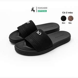Dép Lê MANADO MND46, Dép Quai Ngang Nam May Đế, Quai Da Nubuck 2 Mảnh, Đế Cao Su Mềm (hộp đẹp) - BH 6 tháng