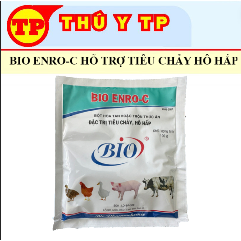 BIO ENRO C 100G hỗ trợ tiêu chảy, hô hấp gà,gia giầm, gia súc
