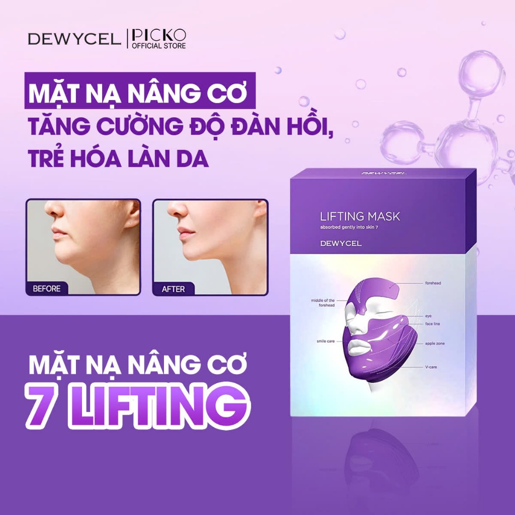 Hộp 4 Miếng Mặt nạ nâng cơ Dewycel Lifting Mask 16g