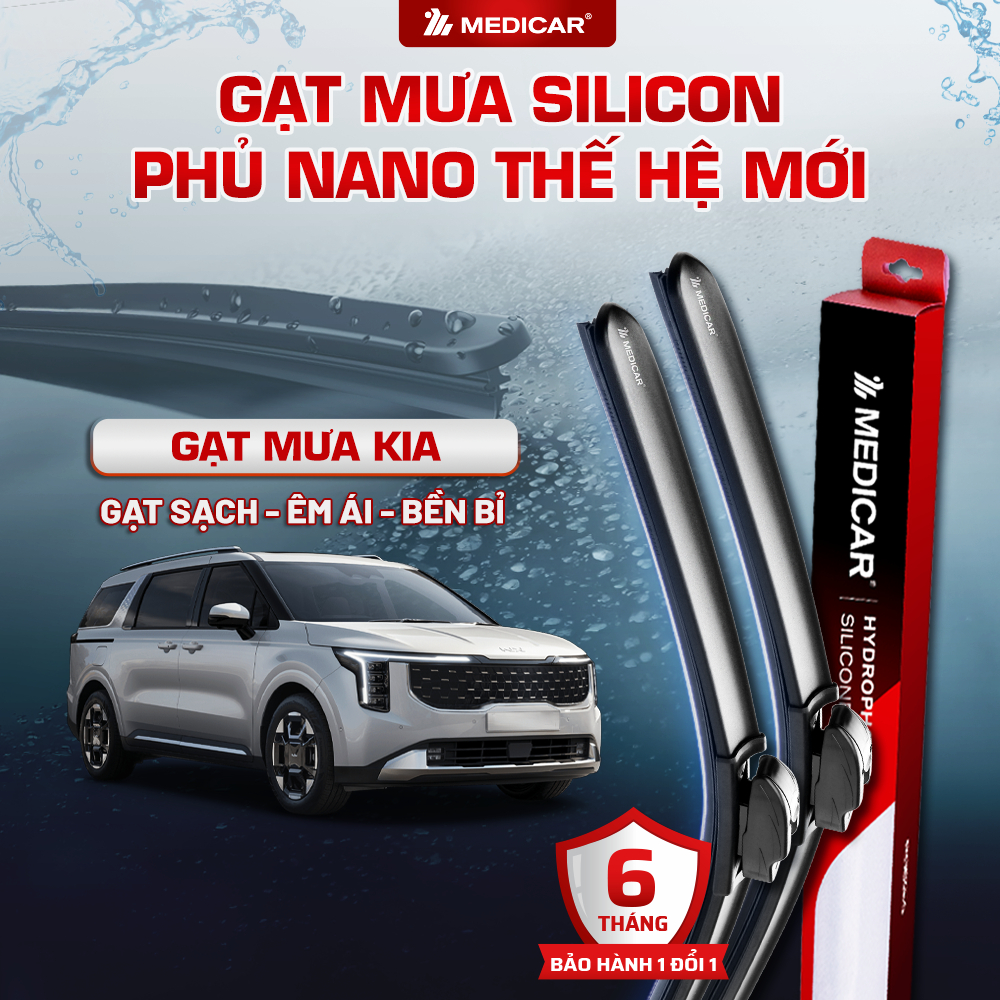 CẶP GẠT MƯA Ô TÔ xe KIA - Gạt mưa ô tô Silicon phủ nano chống nước Medicar