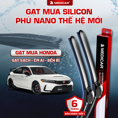 CẶP GẠT MƯA Ô TÔ xe HONDA - Gạt mưa ô tô Silicon phủ nano chống nước Medicar