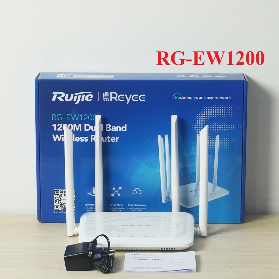 Bộ Phát WiFi Router Ruijie RG-EW1200 Băng Tần Kép Chuẩn AC1200Mbps