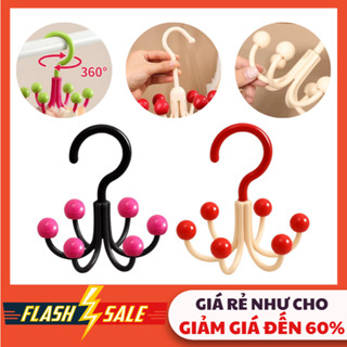 COMBO 3 Móc Treo Quần Áo 6 Nhánh Xoay 360 Độ Tiết Kiệm Không Gian Móc Treo 6 Chấu Đa Năng #