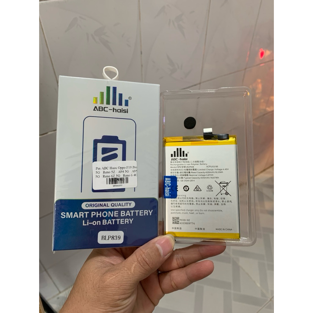 PIN OPPO RENO 6Z 5G / A95 5G ZIN MÃ PIN BLP839 DUNG LƯỢNG CHUẨN