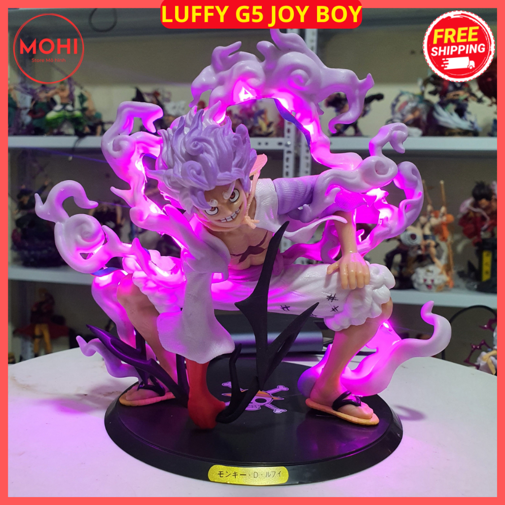 Mô hình Luffy Gear 5 Nika Joy Boy bản cao cấp tư thế chiến đấu, cao 20cm - One Piece Đồ Chơi Toy Anime Decor Sưu tầm