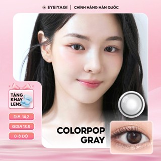 Kính áp tròng EYEIYAGI lens xám tro Colorpop Gray giãn nhẹ 14.2mm, lens 3 tháng có độ cận lệch