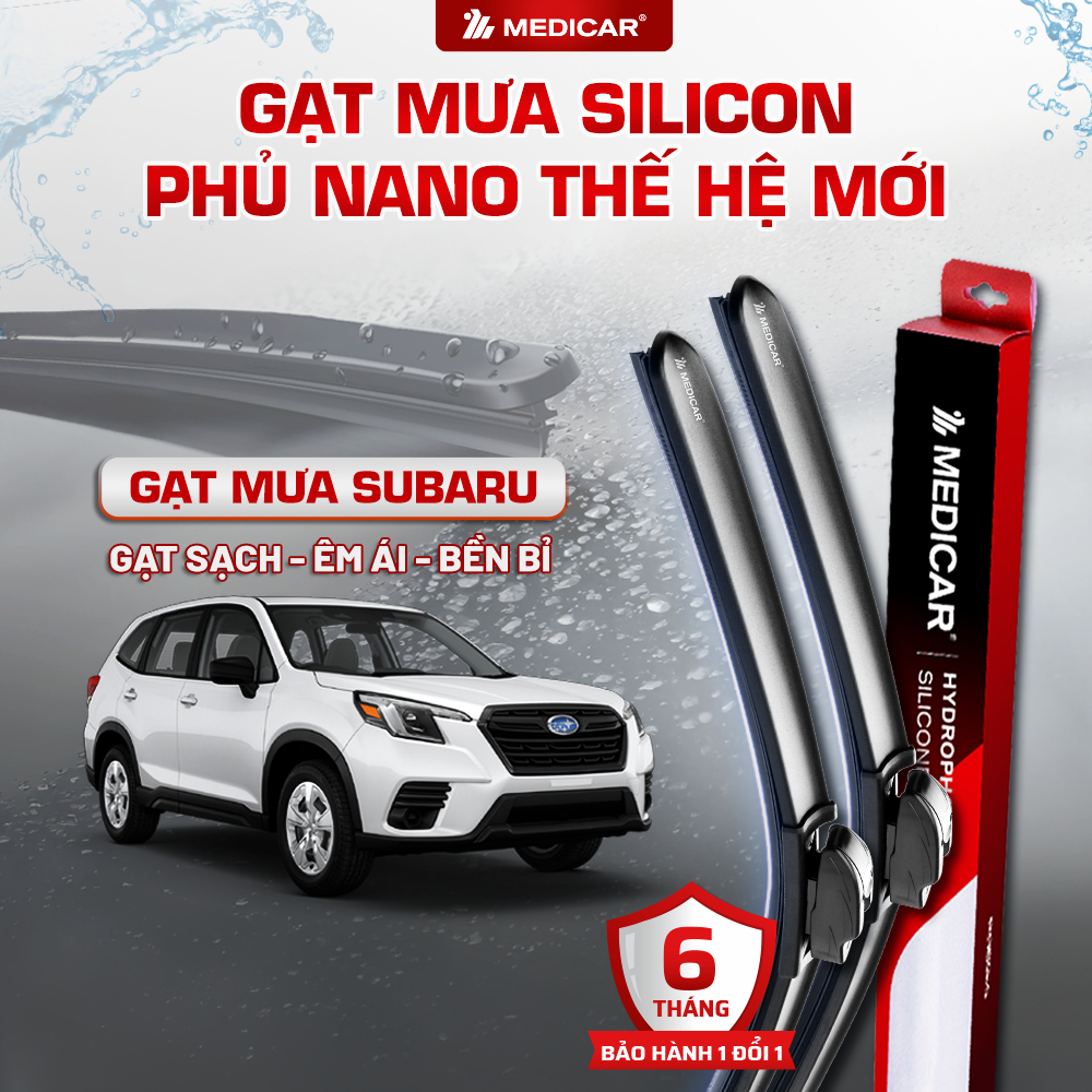 [SUBARU] Cặp Gạt Mưa silicon phủ Nano chống nước MEDICAR dành cho xe ô tô SUBARU