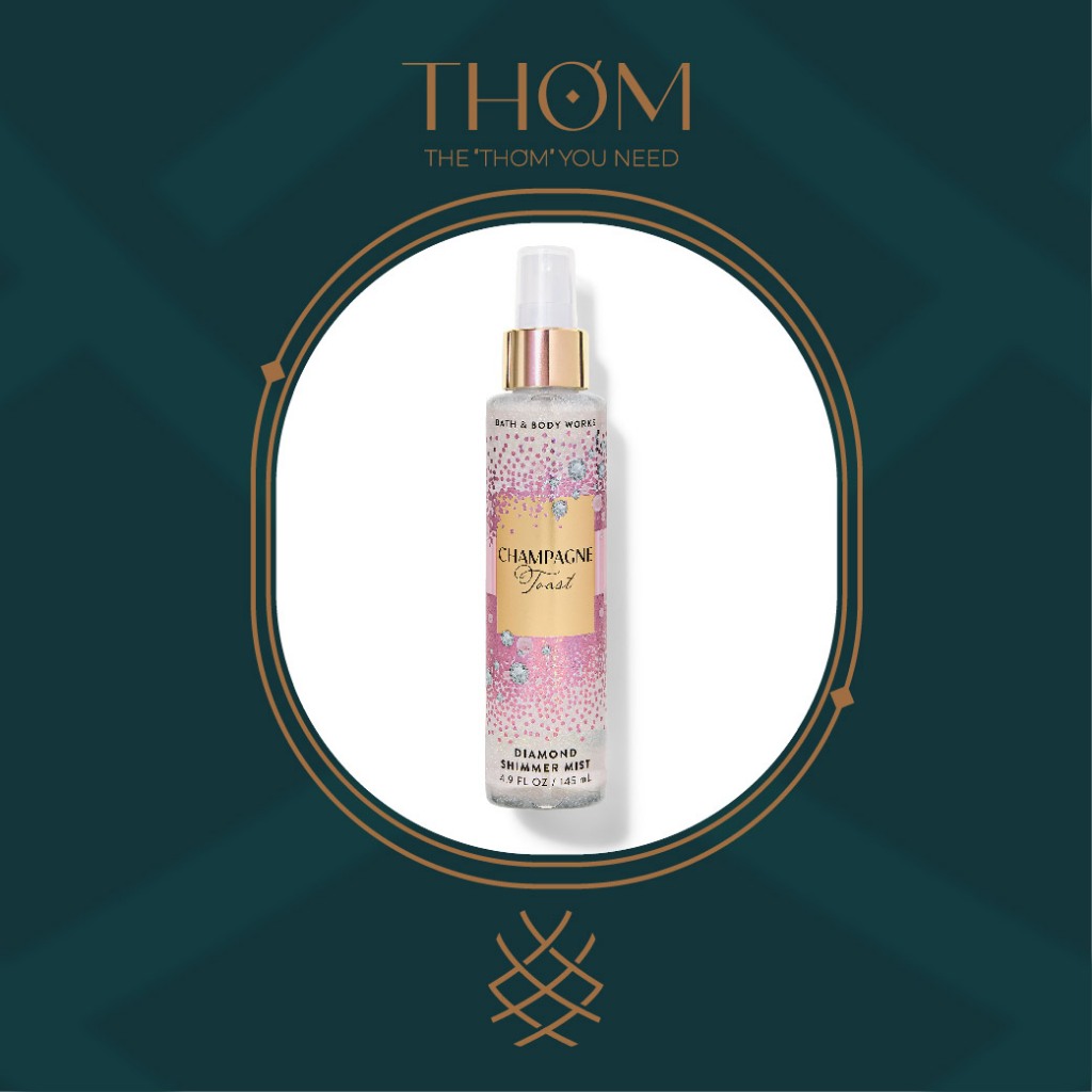 [SHIMMER] CHAMP.AGNE TOAST SHIMMER | Xịt thơm nhũ kim tuyến Bath & Body Works Diamond Shimmer Mist 1