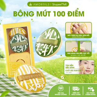 Bộ mút trang điểm AMORTALS Chính Hãng 100Đ sử dụng ướt và khô đa năng với cọ và hộp đựng