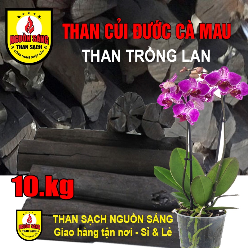 10kg Than củi đước trồng Lan (Than củi trồng Lan)