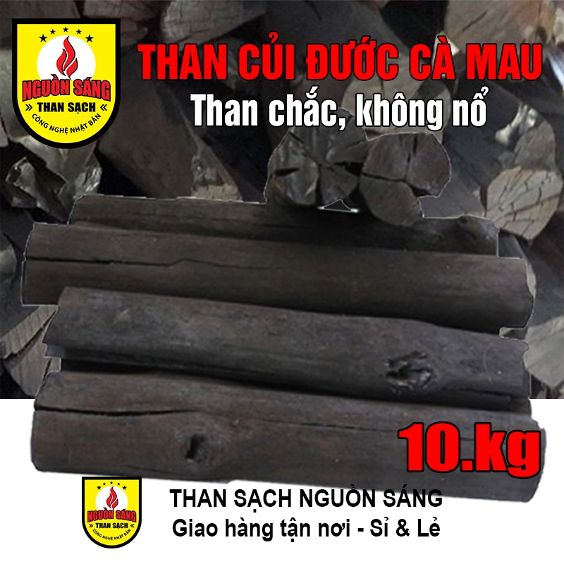 10kg Than Đước Cà Mau, Than hoa, Than củi tự nhiên