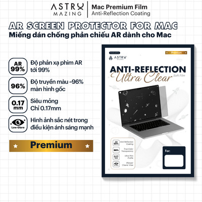 [AR Ultra Clear] Miếng dán chống phản chiếu AR dành cho M.acbook Air 13 15 Pro 14 16