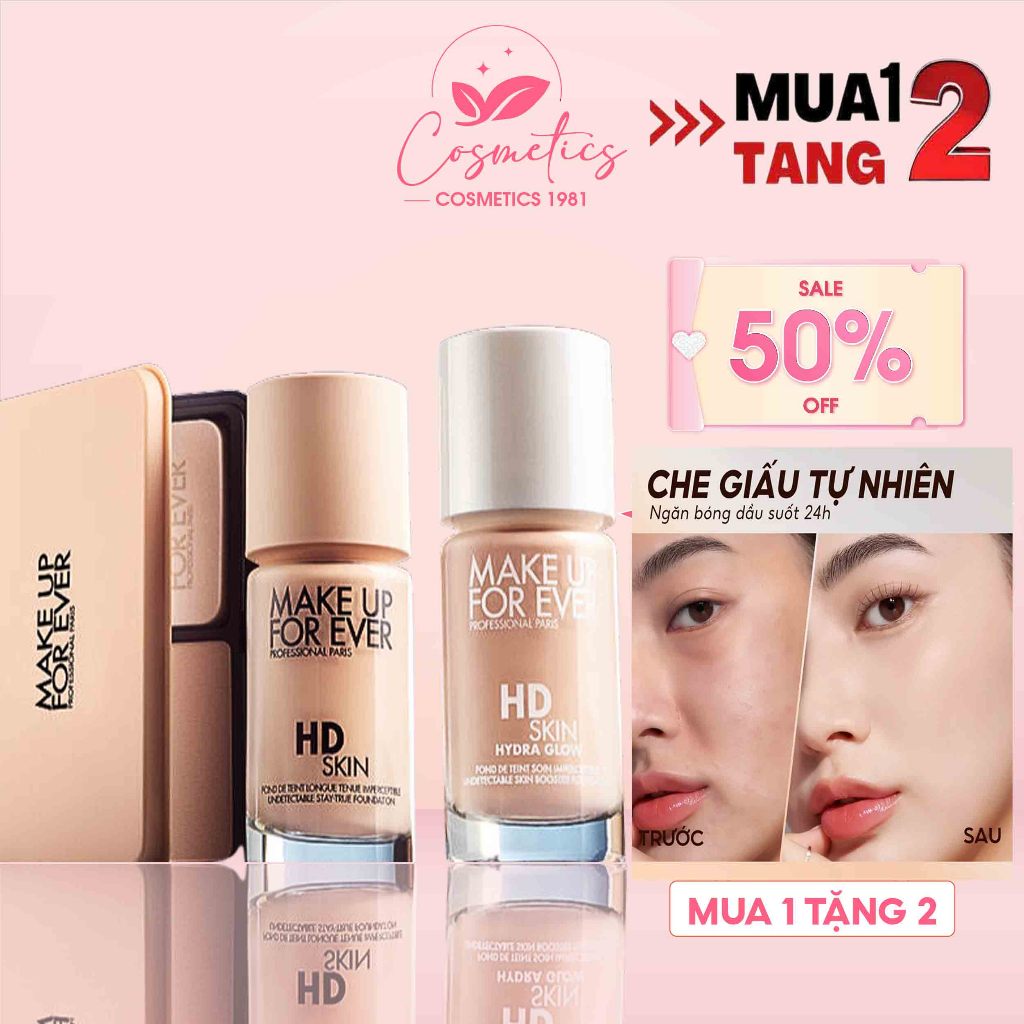NEW 30ml - Kem nền Make Up For Ever HD Skin kem nền kem che khuyết điểm, kiềm dầu lâu trôi suốt 24h