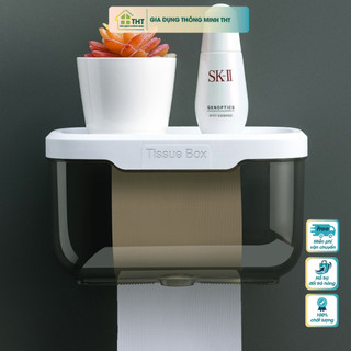  Hộp đựng giấy vệ sinh tissuebox tiện dụng chống nước giá treo giấy vệ sinh dán tường kèm kệ để đồ thông minh - THT SHOP 