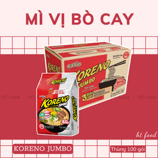  HT Food | Must try ✨ Mì vị bò cay Koreno Jumbo - thùng 100 gói 