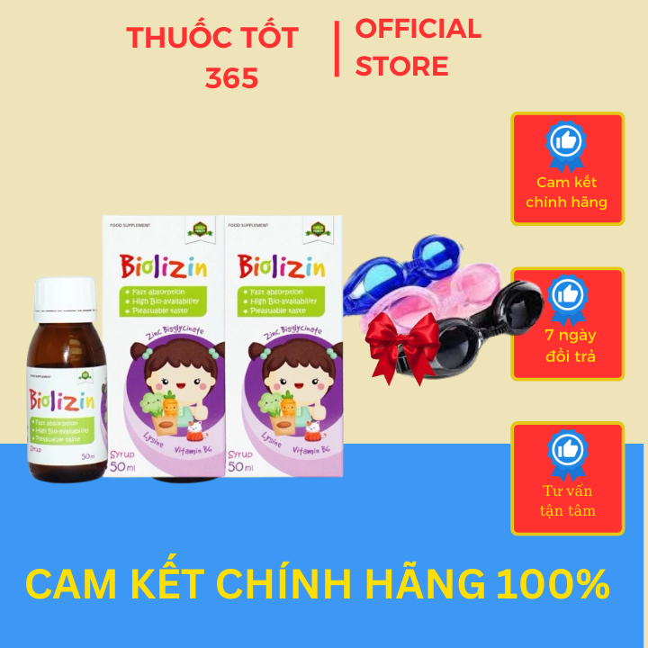 [COMBO 2 HỘP]Kẽm cho bé Biolizin Kẽm zinc Lysine cho bé Kẽm cho bé biếng ăn Vitamin b6 Siro ăn ngon 