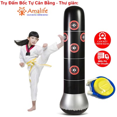 Trụ Đấm Bốc Tự Cân Bằng Bơm Hơi Amalife 1.6m – Kèm Bơm, Bao Đấm Giảm Stress, Tập Boxing Thư Giãn