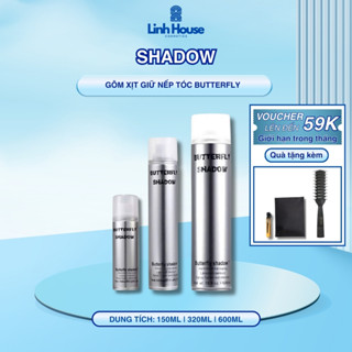  Gôm xịt giữ tóc nam nữ Butterfly Shadow 150ml 320ml 600ml 