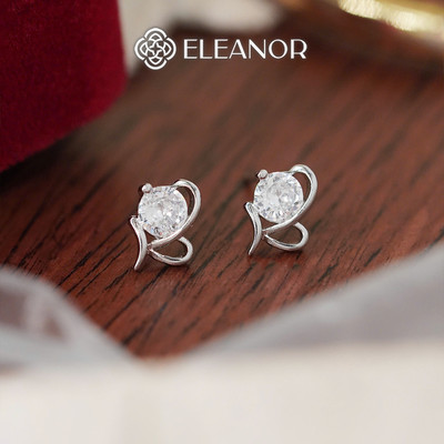 Bông tai nữ chuôi bạc 925 Eleanor Accessories hình trái tim phụ kiện trang sức khuyên tai 8610